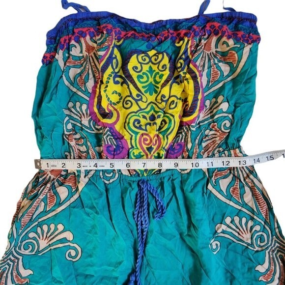 Flying Tomato multi-color spaghetti strap shorts romper sz M - Picture 8 of 12